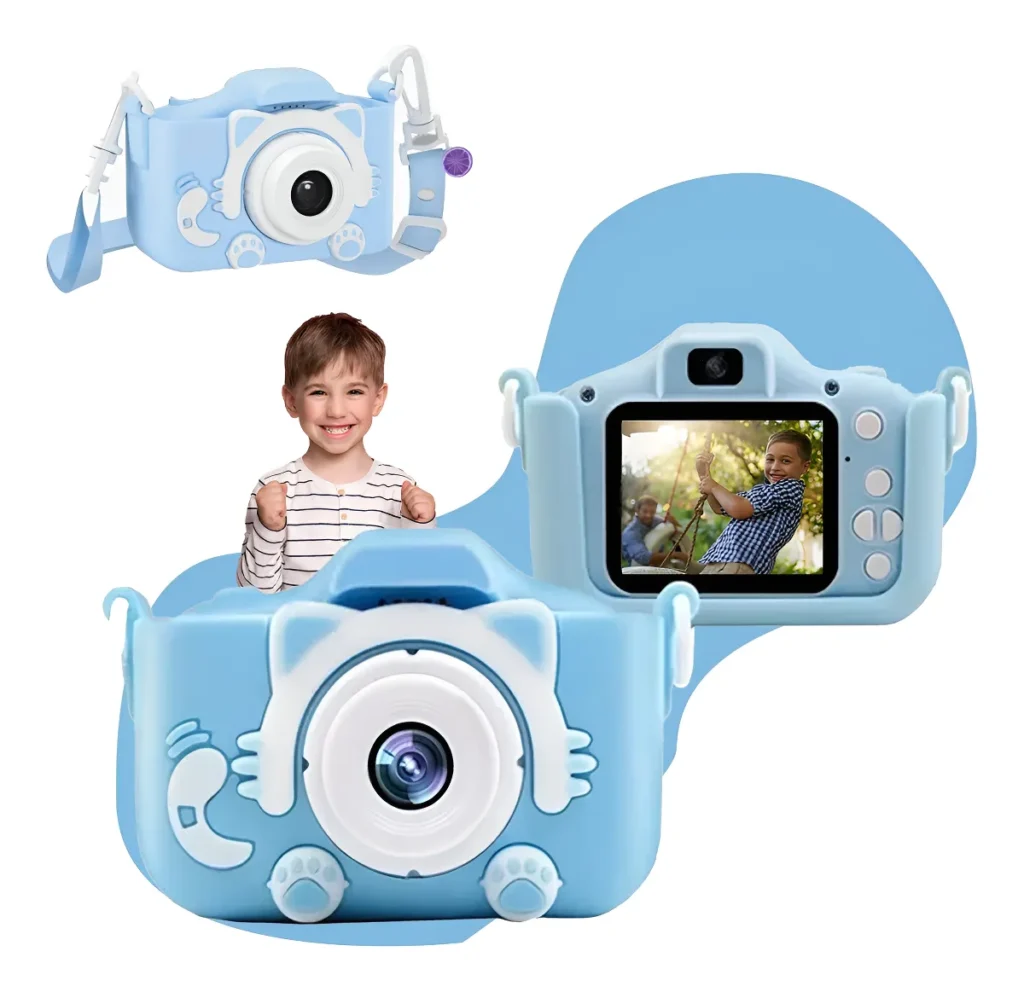 Câmera Infantil Digital Filmadora Infantil Máquina Fotográfica Infantil Fotografa E Filma Tira Foto De Verdade Azul Swave